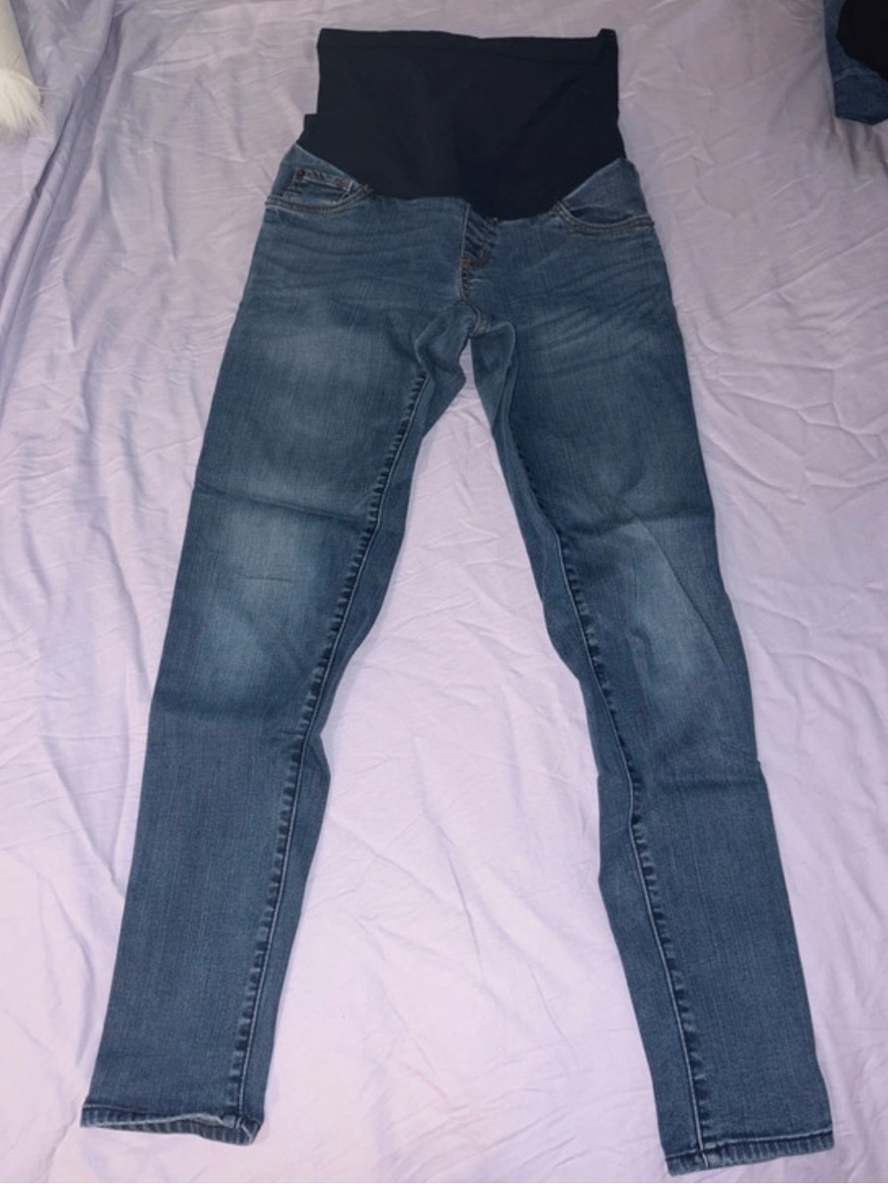Luxe Essentials Denim Maternity Medium Wash Skinny Jeans Size 27/4
